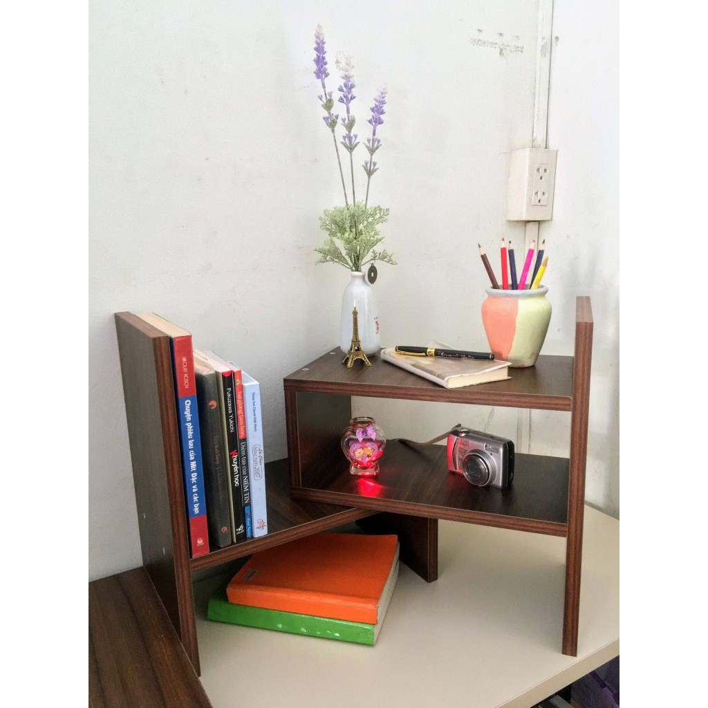 Kệ mini lắp ghép, kệ trang trí để bàn phù hợp cho học sinh, sinh viên, văn phòng