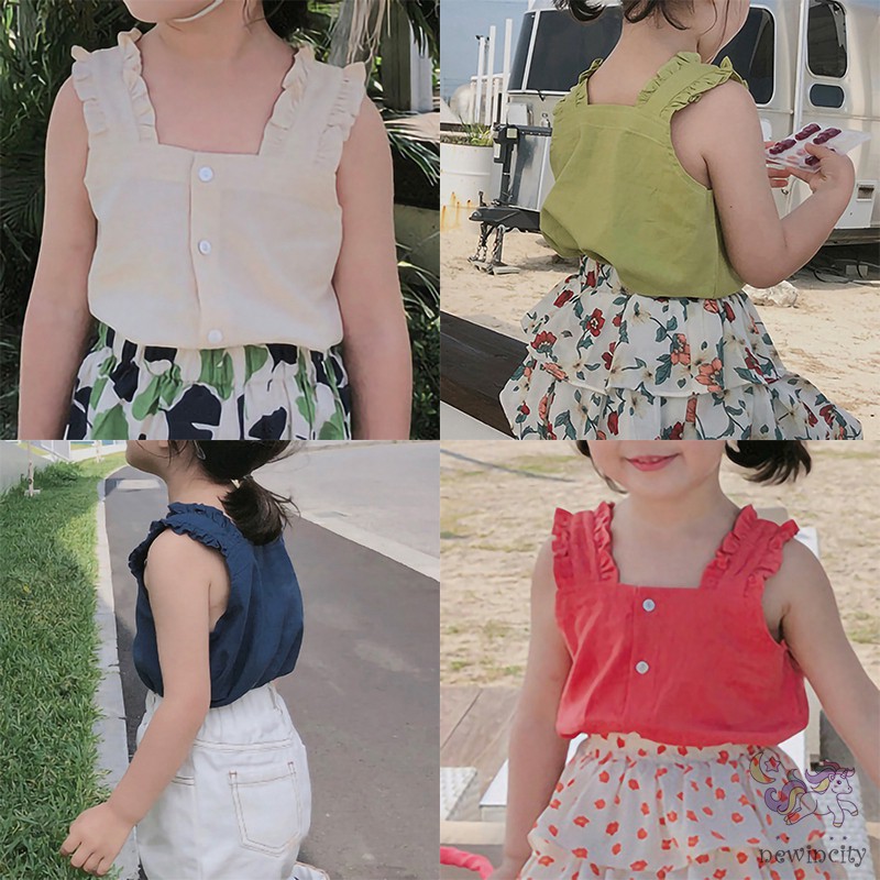 Áo Sát Nách Ren Hoa Thời Trang Dành Cho Bé Gái