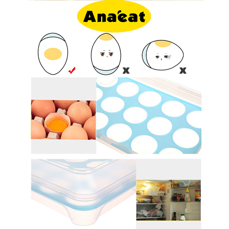 Hộp Đựng Trứng ANAEAT 15 Ô Bằng Nhựa PP Có Nắp Tiện Lợi Để Tủ Lạnh