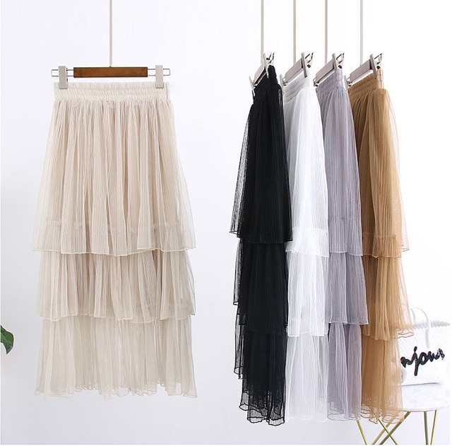 Chân váy ren tầng nội địa Thái (ảnh thật Vân mặc màu đen ở cuối nha) | BigBuy360 - bigbuy360.vn