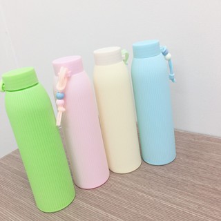 Bình Giữ Nhiệt Thủy Tinh 420Ml Sọc Trơn Các Màu.