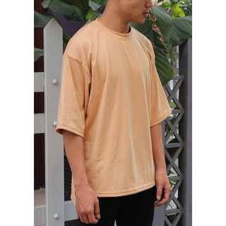 Áo Thun Longtee Lệch Tà Unisex Fox_màu nude