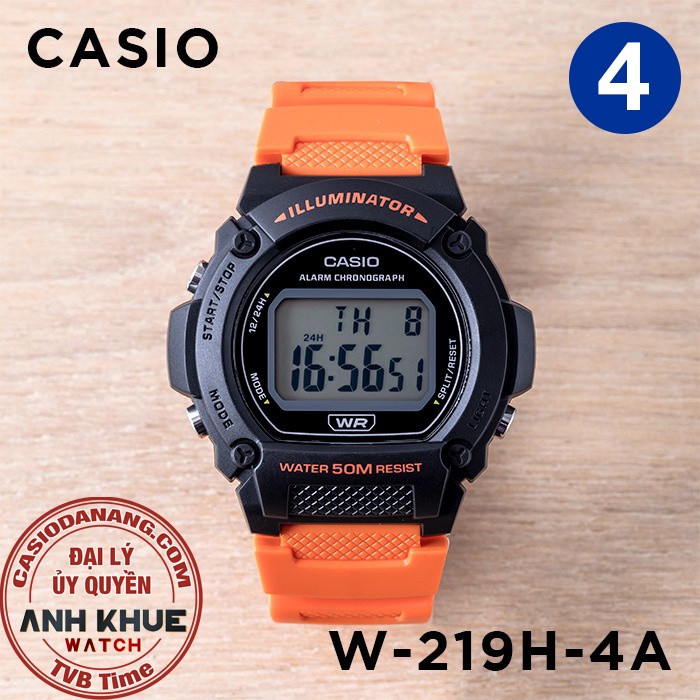 Đồng hồ nam dây nhựa Casio chính hãng Anh Khuê W-219 Series (47mm)