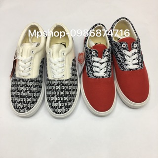 [FULLBOX] Giày 𝐕𝐀𝐍𝐒 X Fear of God (Fog) đỏ đen và trắng đen fullsize 36->43 Nam Nữ