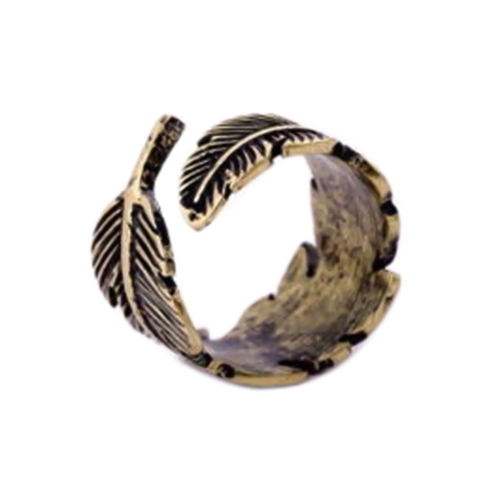 Nhẫn hợp kim thiết kế chiếc lá cuộn tròn sang trọng quý phái