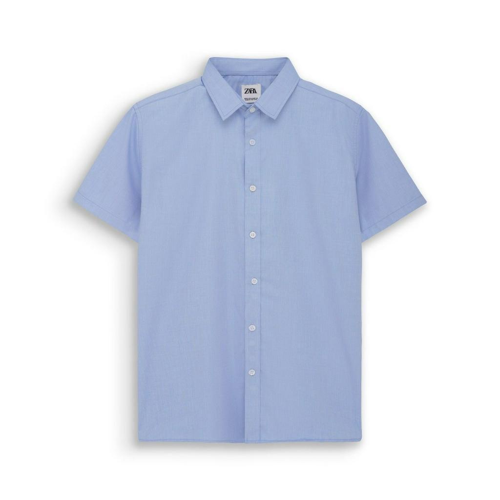 Áo Sơ Mi Nam Trơn Tay Ngắn Một Túi Full Collor Slim Fit Silkly Thanh Lịch Sơ Mi ZA.RA