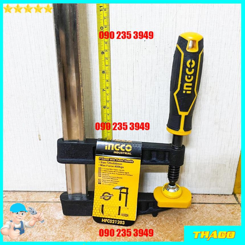 Cảo kẹp gỗ chữ F dài 600-800mm Total Ingco thép Cr-V cứng chắc chống cong vênh 1234