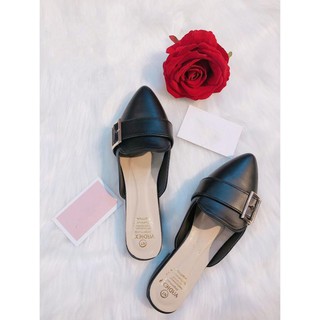 A14 - Giày nữ, sục nữ mũi nhọn, da mềm đế 3 cm