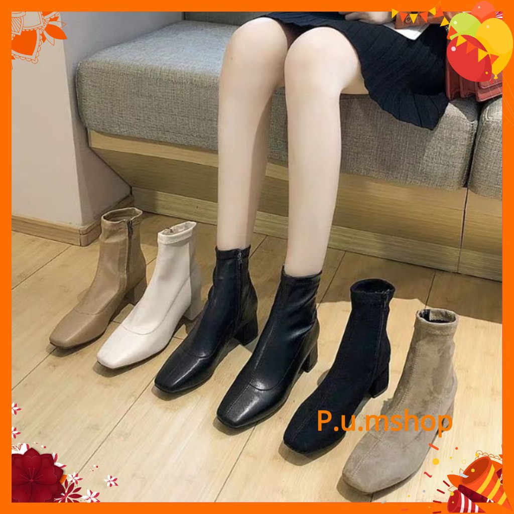 ( Sẵn ) Boots cao cổ gót 5cm tôn dáng cho mùa thu đông 2019, hàng quảng châu loại đẹp - 1322