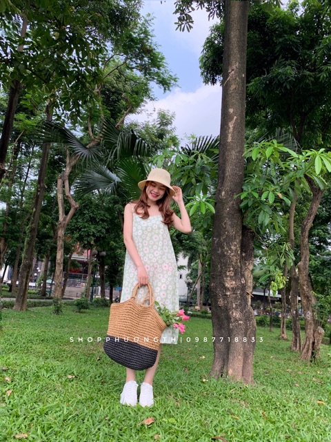 Váy hai dây hoa nhí maxi (hình shop tự chụp/sẵn) | BigBuy360 - bigbuy360.vn