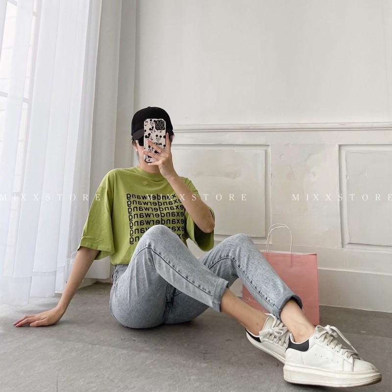 Quần Jean Nữ Baggy Lưng Cao Trơn chất co giãn dày dặn phong cách sành điệu