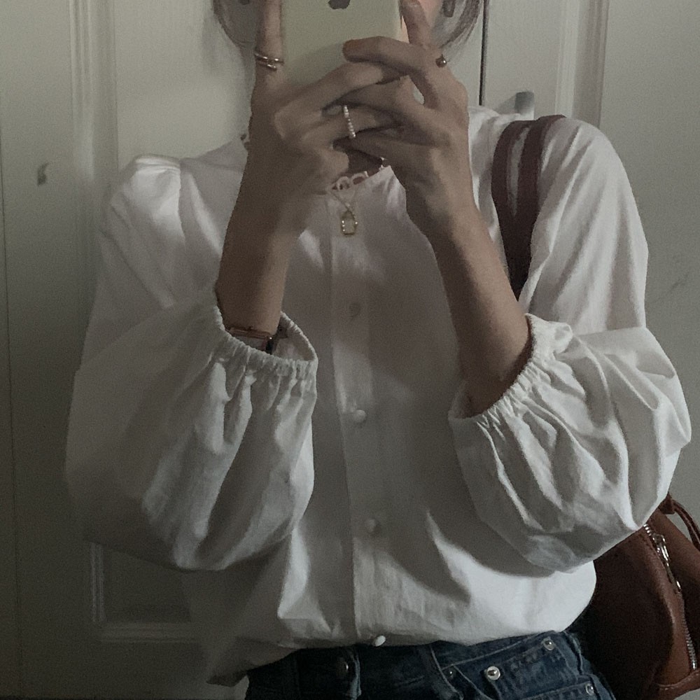 Áo sơmi trắng cổ đăng ten (AS08)-Hàng có sẵn