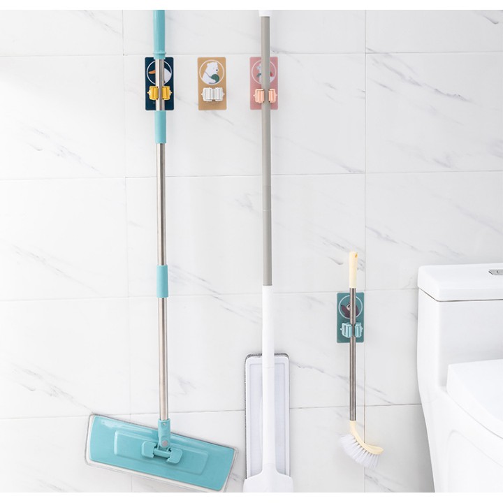 Móc Dán Tường Treo Cây Lau Nhà Tiện Dụng, Móc Treo Chổi, Treo Ô, Đồ Dùng