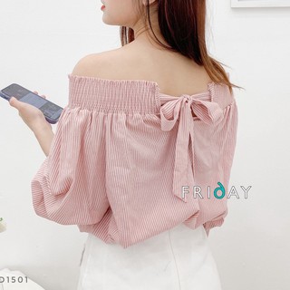 Áo trễ vai nơ cổ Friday