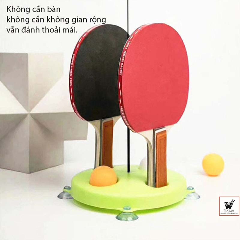 Bộ bóng bàn phản xạ cho bé vợt gỗ free tab - đồ chơi thể thao lắc lư tập luyện phản xạ tốt trẻ em (BÓNG BÀN)