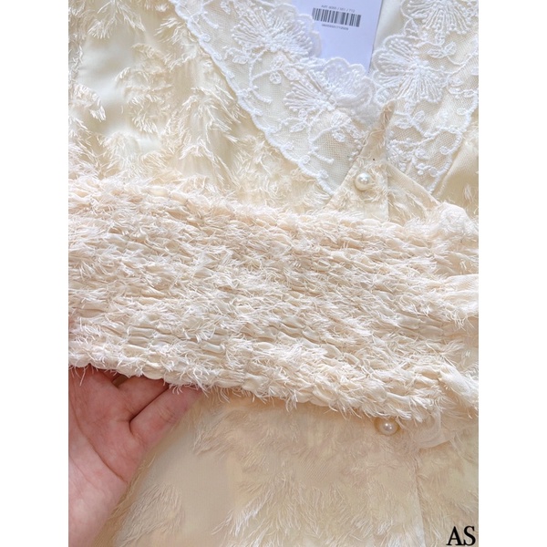 ⚡️BÁN SỈ⚡️Áo ren xù 2 lớp cúc ngọc