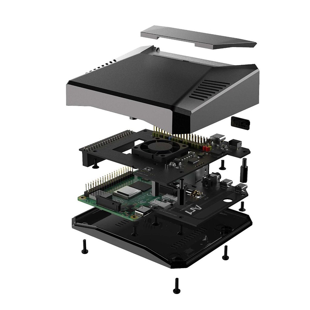 Vỏ Case Nhôm Cho Máy Tính Mini Raspberry Pi 4 - Argon One V2 - Nhập Mỹ