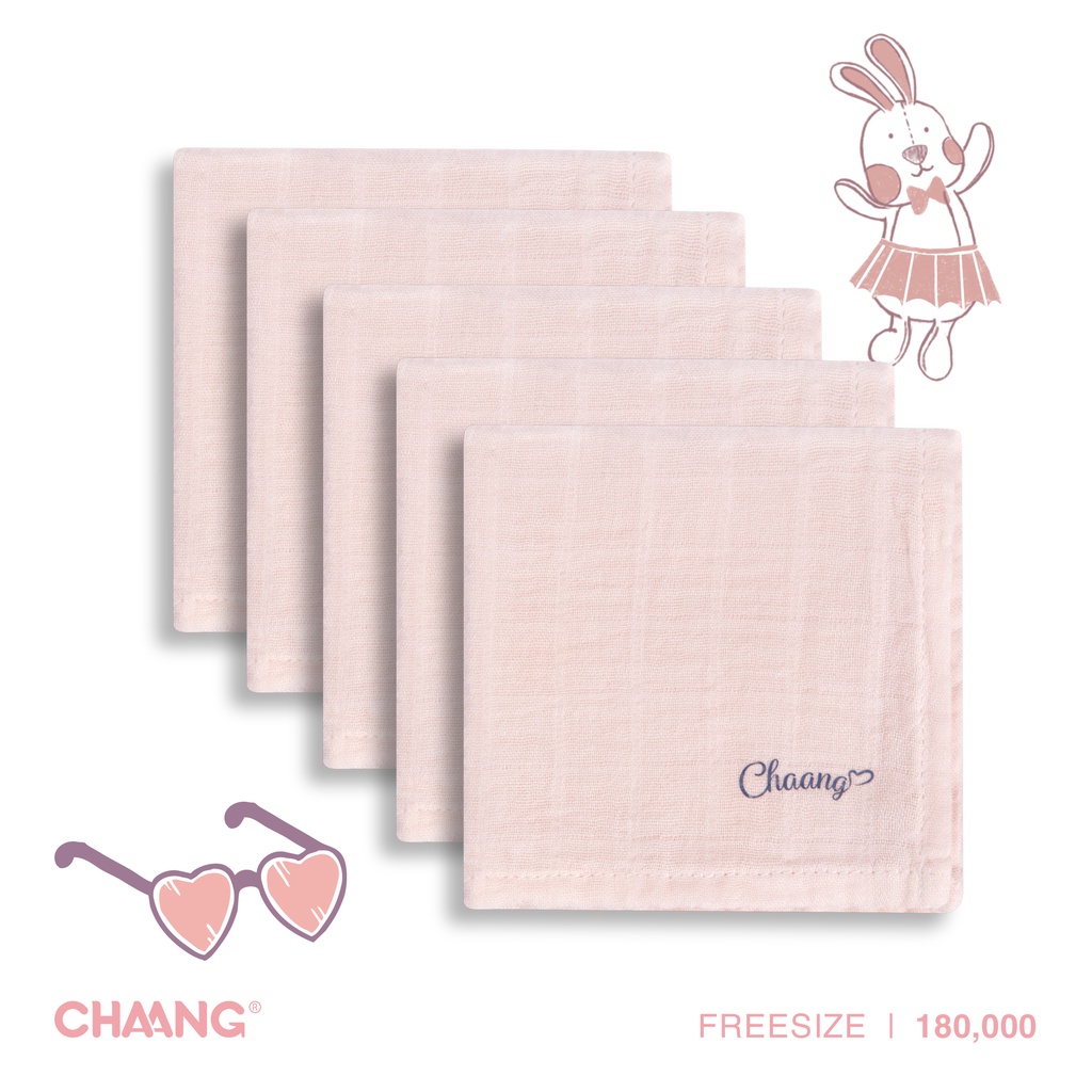 [CHAANG] Set 5 khăn sữa cho bé Chaang active hồng