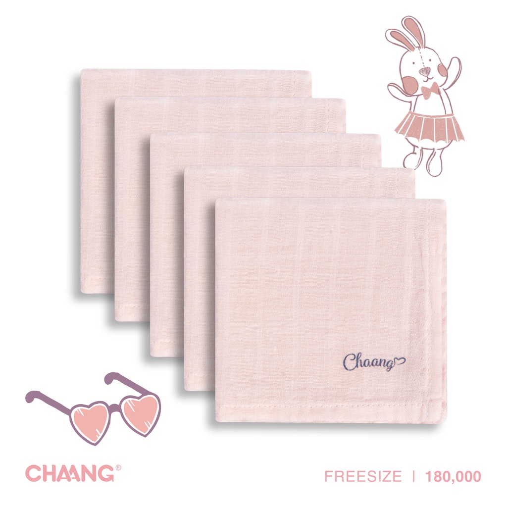 [CHAANG]Set 5 khăn sữa cho bé Chaang hổng