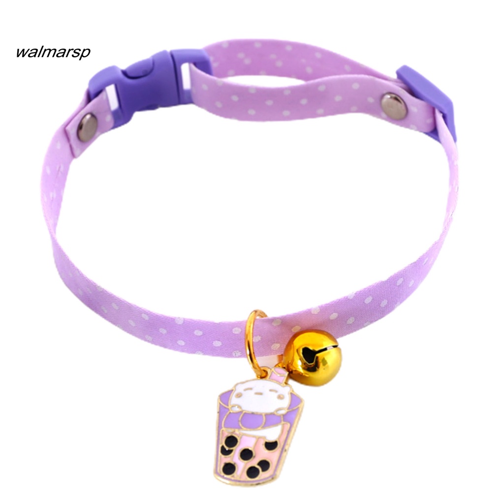 Vòng cổ thú cưng bằng cotton polyester chống mài mòn thiết kế hoạt hình đính chuông đáng yêu
