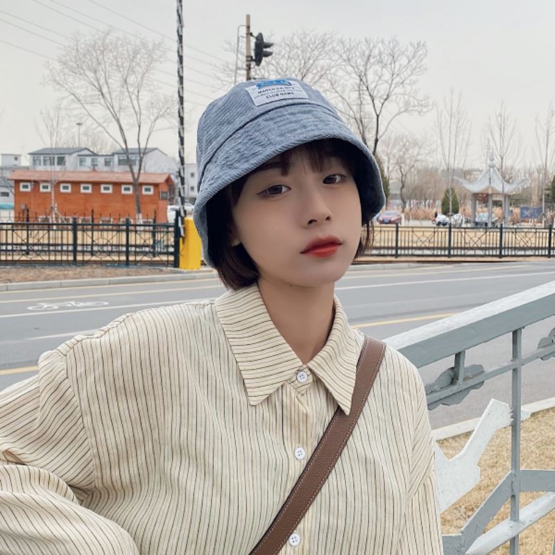 Nón Bucket Demin Tag Chữ Cá Tính ( Có Hình Thật)