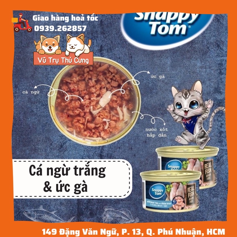 Pate Snappy Tom cho mèo, lon 85g