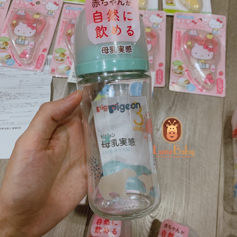 Bình sữa Pigeon thuỷ tinh nội địa Nhật 160ml/240ml