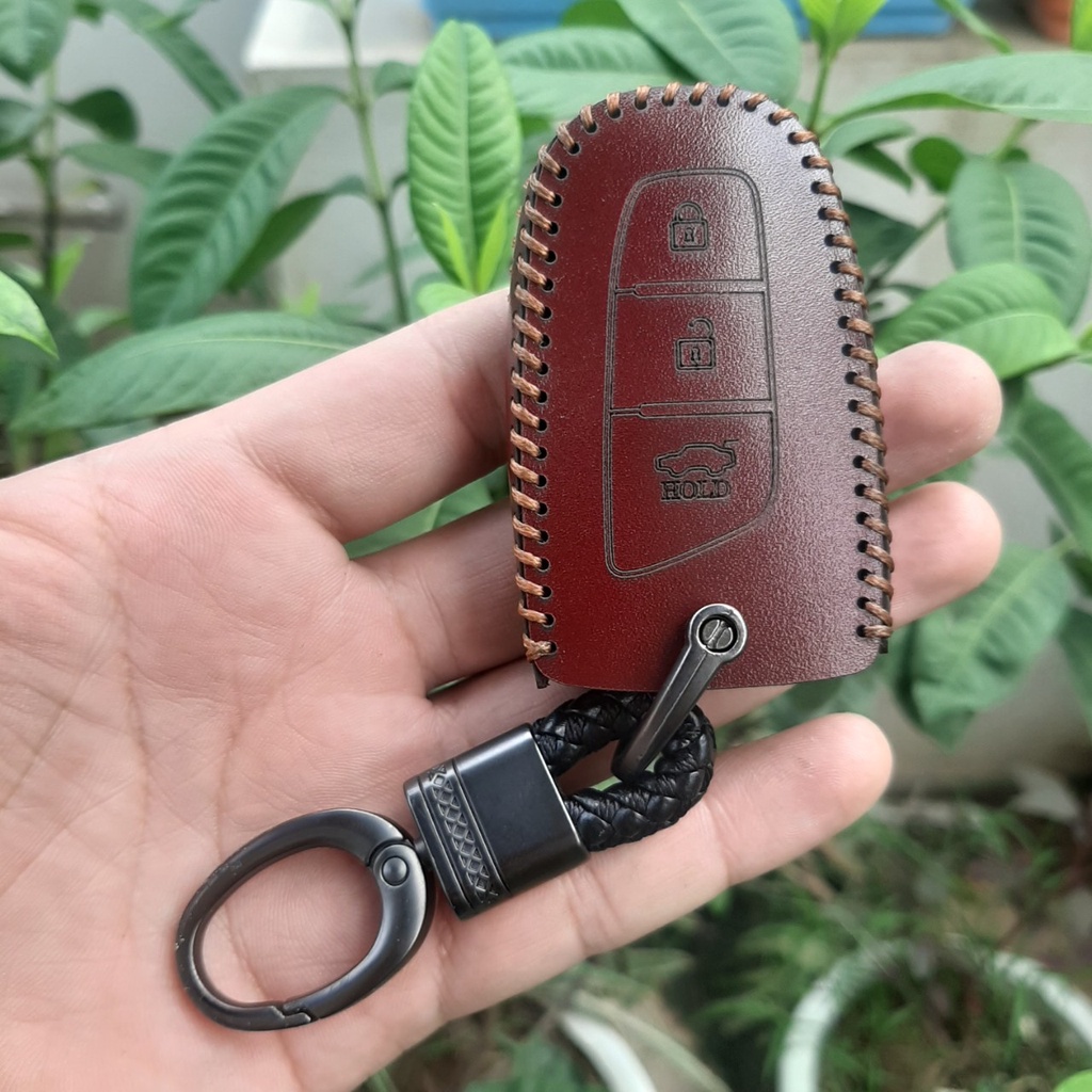 Bao da chìa khoá ô tô Santafe 2014 đến 2018. Da thật 100%, bảo hành 2 năm