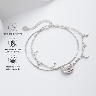 Lắc Tay Bạc Blue Peach Star In Moon LT445
