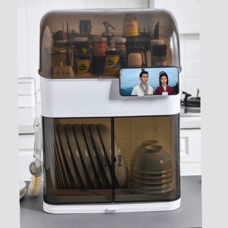 Tủ đựng bát đĩa đa năng có kèm hũ gia vị | BigBuy360 - bigbuy360.vn