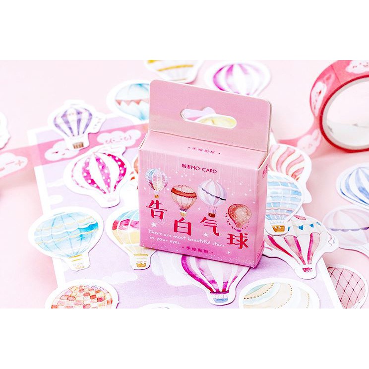 Bộ 46 Sticker Hàn Quốc hình Khinh Khí Cầu dán trang trí E31