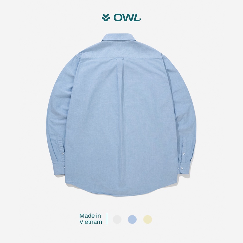 OWL BRAND® LOGO OXFORD SHIRT - Áo sơ mi hình thêu đơn giản / Babyblue