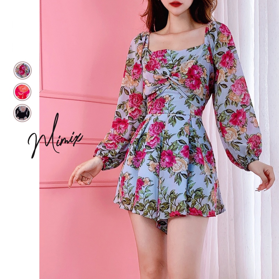 Jumpsuit họa tiết hoa xoắn ngực MIMIX BT5190