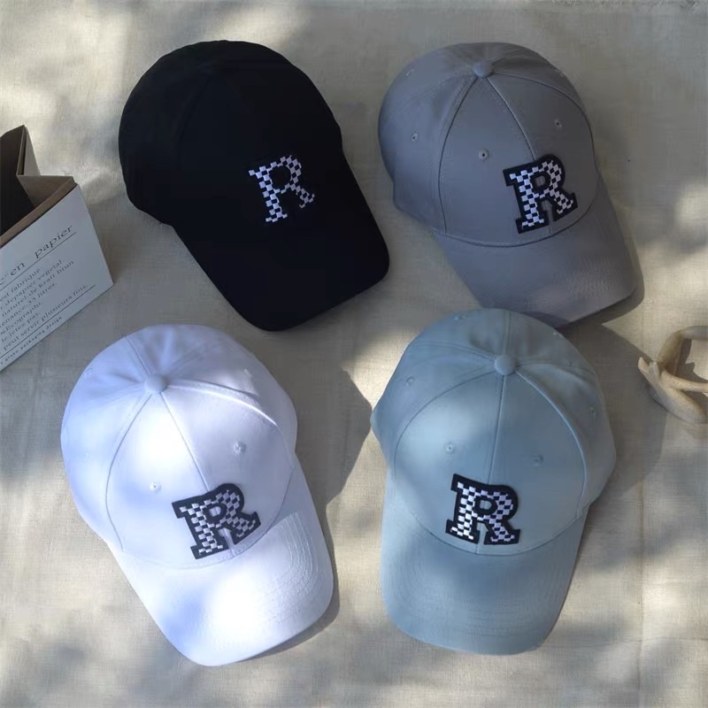 Mũ lưỡi trai nam nữ unisex hoạ tiết thêu chữ R , phụ kiện thời trang nữ