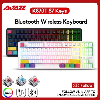 Ajazz K870T Bluetooth Mechanical Keyboard RGB Backlight 87-key Dual-Mode Gaming Keyboard for PC Laptop