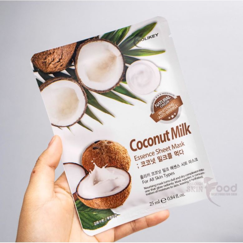 Mặt Nạ Dừa HOLIKEY COCONUT MILK ESSENCE SHEET MASK25ML