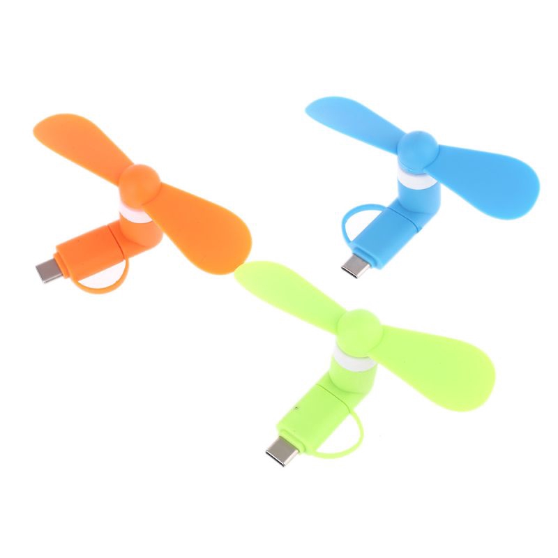 Quạt làm mát type C + Micro USB 2 trong 1 cho học sinh