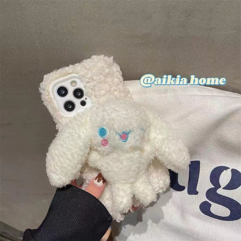Ốp Điện Thoại Hình Chú Chó Phối Lông Dễ Thương Cho iPhone 14 11 12 13 Pro Max 6 7 8 Plus XR Xs Max