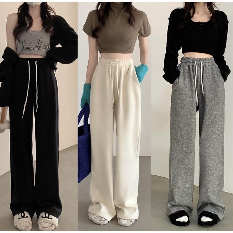 Quần Thể Thao Ống Rộng Lưng Cao Dây Rút Mẫu Mới Cho Nữ