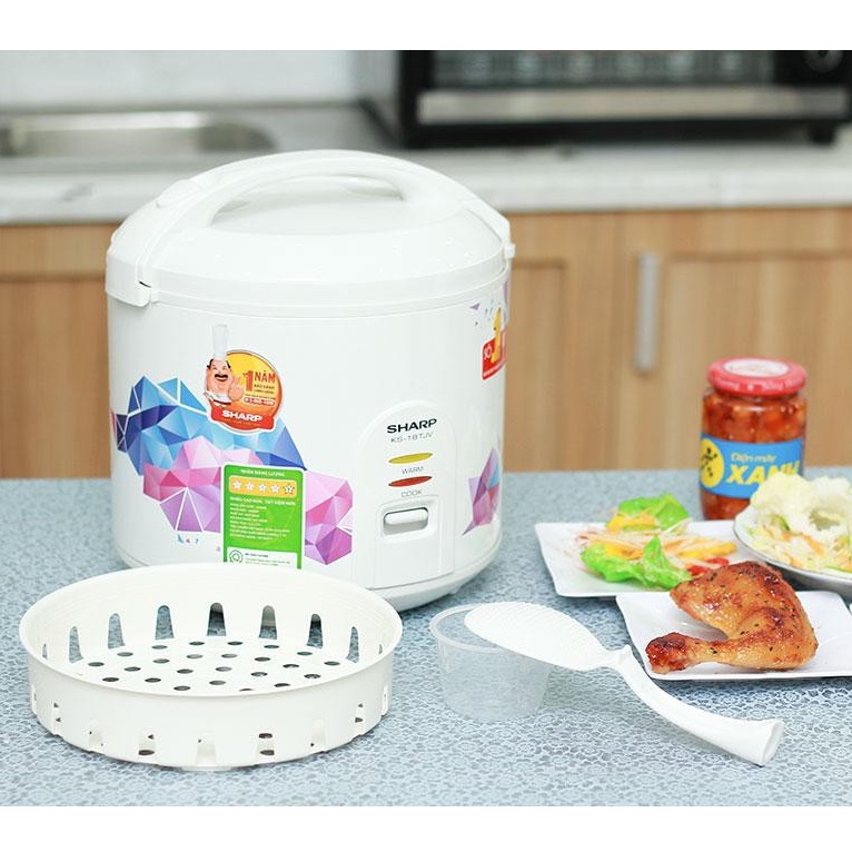 Nồi cơm điện Sharp 1.8 lít KS-18TJV Hàng trưng bày- Lòngnồi chống dính bền