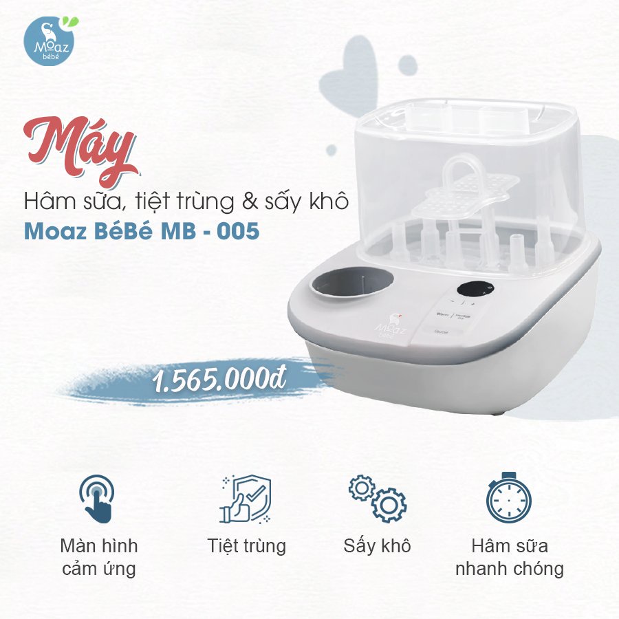 [CHÍNH HÃNG] - Máy tiệt trùng sấy khô và hâm sữa đa năng Moaz Bebe MB005