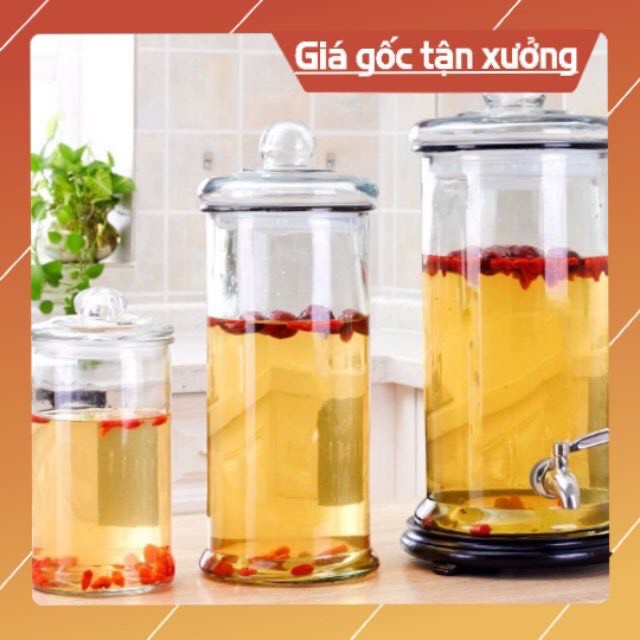 Bình Ngâm Thủy Tinh 12 Lít Có Van không van Dáng Trụ Thân Trơn – TT25L