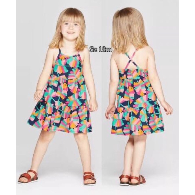 Đầm 2 dây chéo lưng Jumping Beans và Cat Jack sz 1-5T