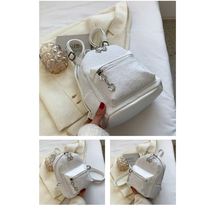 Balo da mini CHUWANGLIN họa tiết hoa thời trang cho nữ