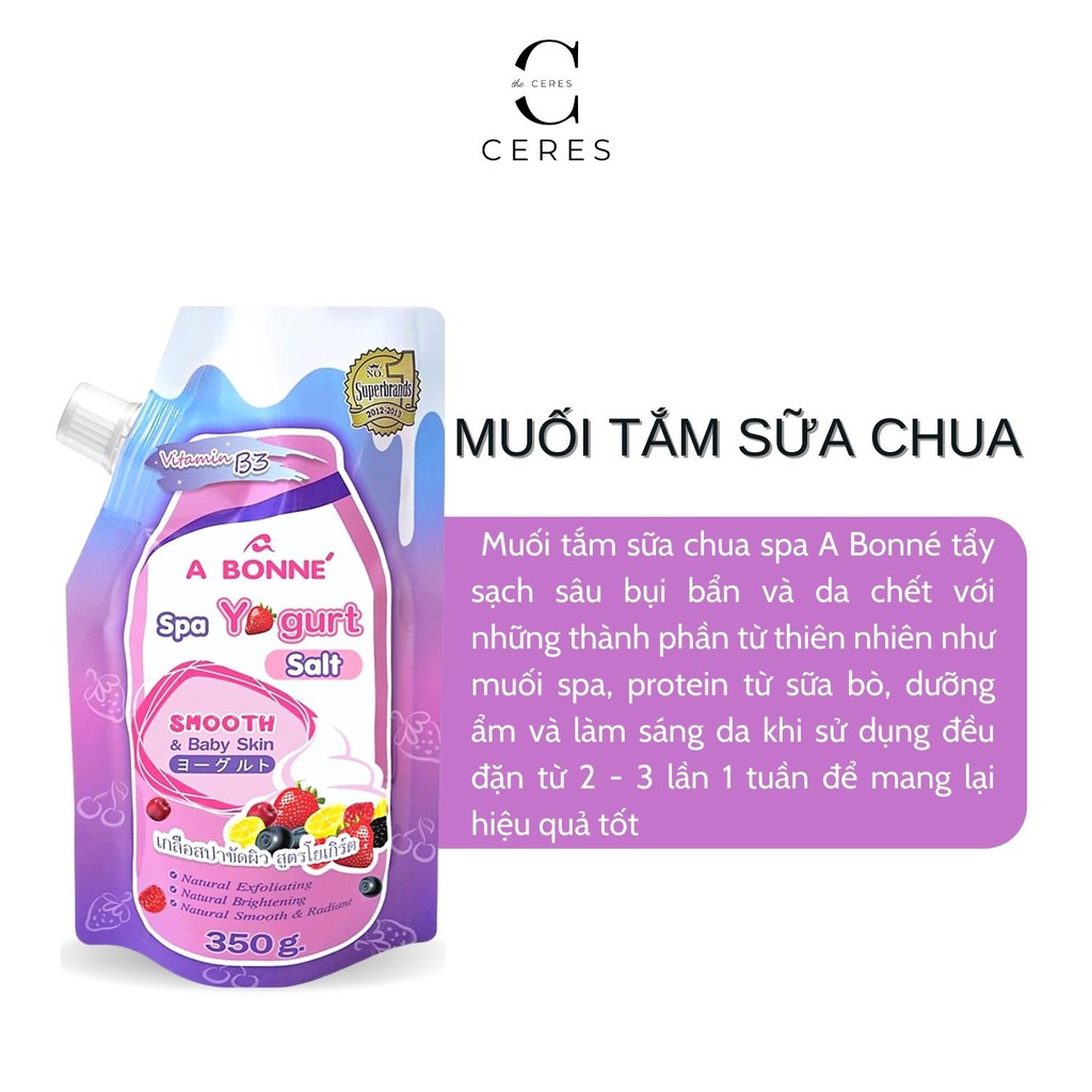 Muối Tắm Sữa Chua A Bonne Tẩy Tế Bào Chết Body Và Da Mặt Spa Yogurt Salt Thái Lan 350gr