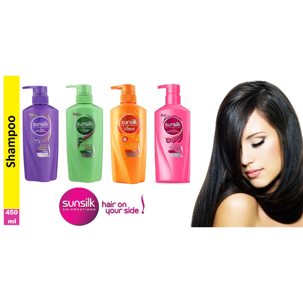 Dầu gội đầu Sunsilk Thái Lan 450ml, chắc khỏe, mềm mượt, phục hồi tóc hư tổn -HT141