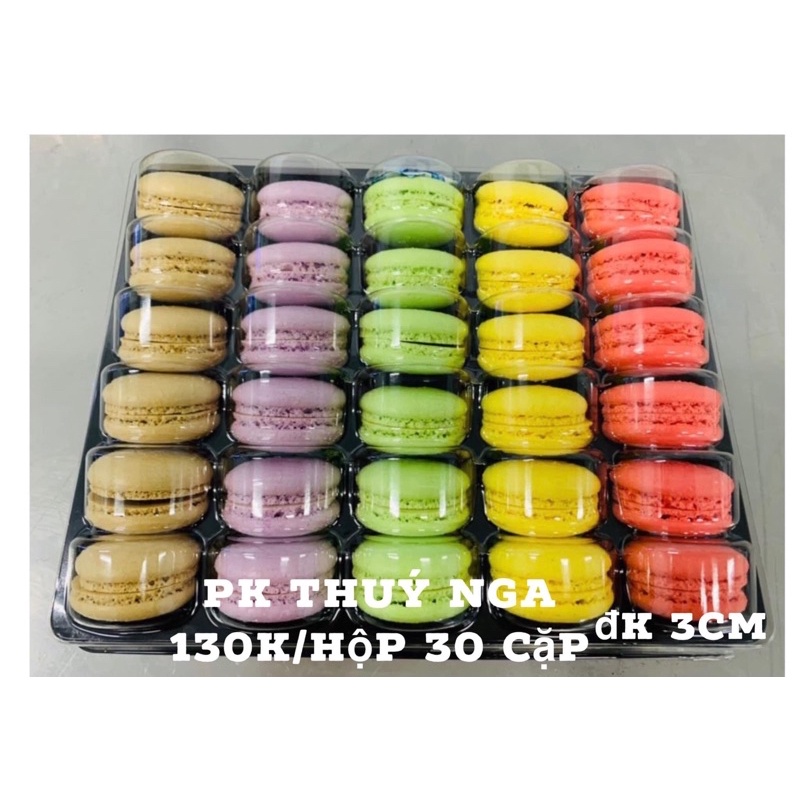 HỘP 30 CẶP BÁNH MACCARON TRANG TRÍ BÁNH KEM