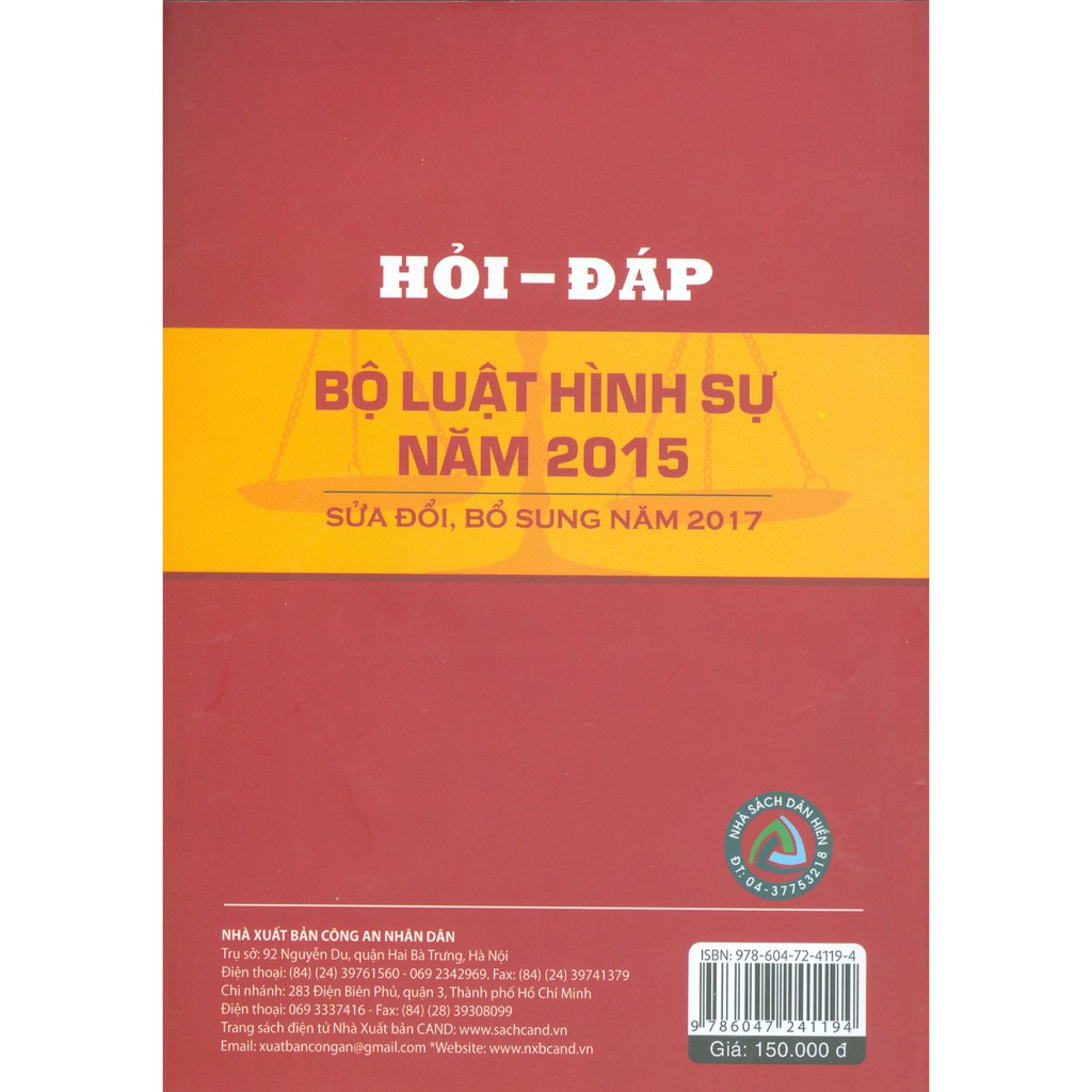 Sách - Hỏi - Đáp Bộ Luật Hình Sự Năm 2015, Sửa Đổi Bổ Sung Năm 2017 | BigBuy360 - bigbuy360.vn