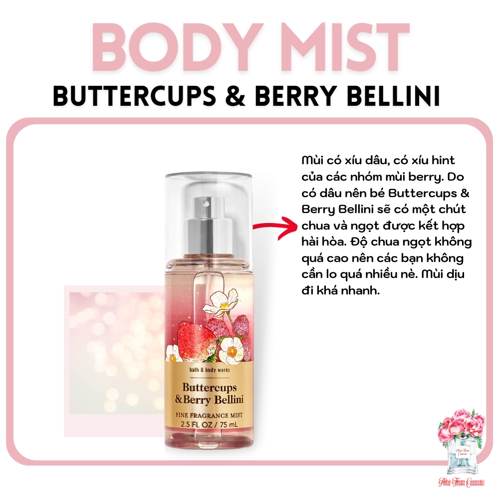 Xịt Toàn Thân Bath & Body Works Kết Hợp Đa Dạng 4 Mùi Hương Khác Nhau Minisize 75ml
