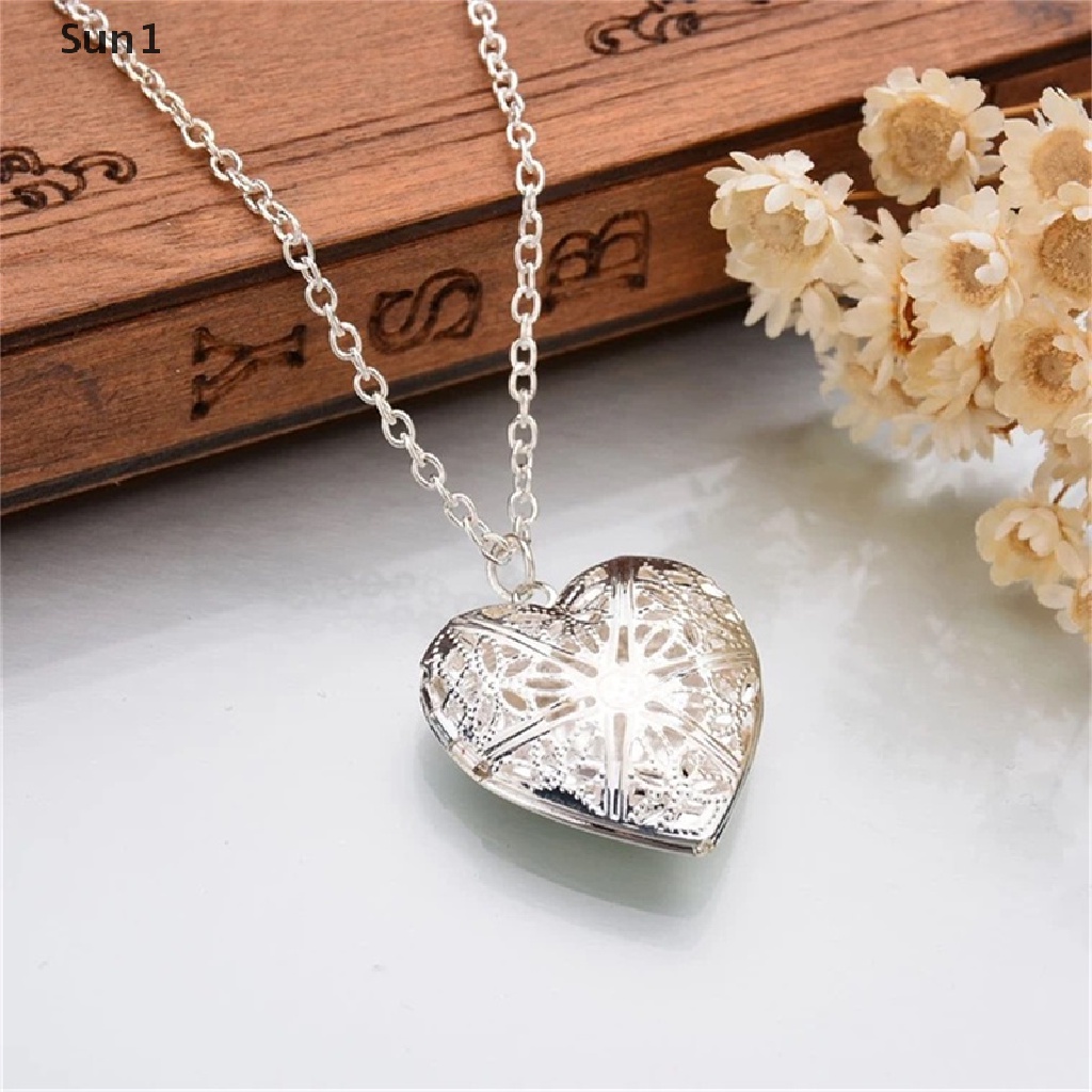 Hollow Heart Shape Pendant Necklace Openable Locket Necklaces Women Jewelry Gift
